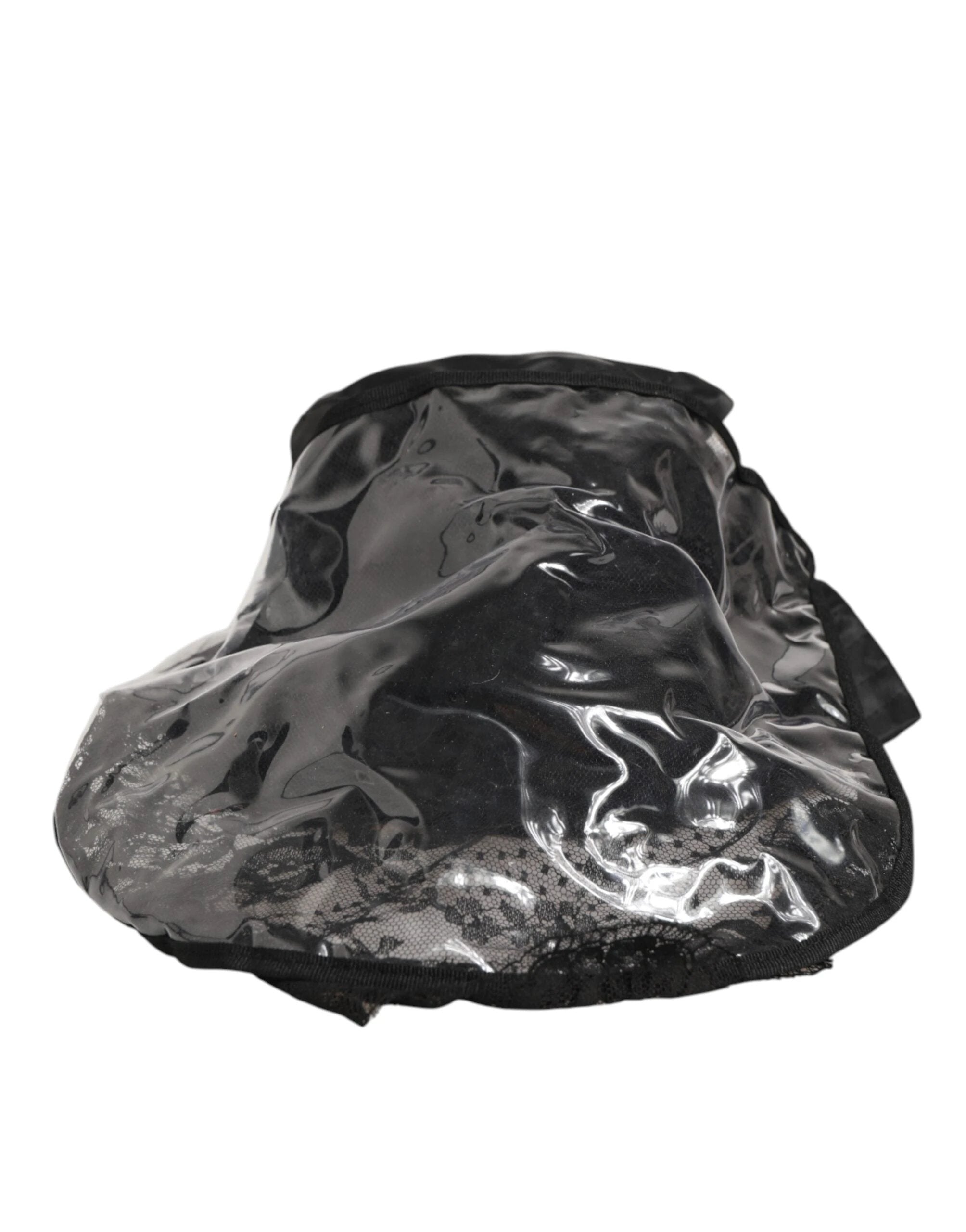 Dolce & Gabbana Black PVC Wide Brim Men Bucket Capello Hat by Dolce & Gabbana
