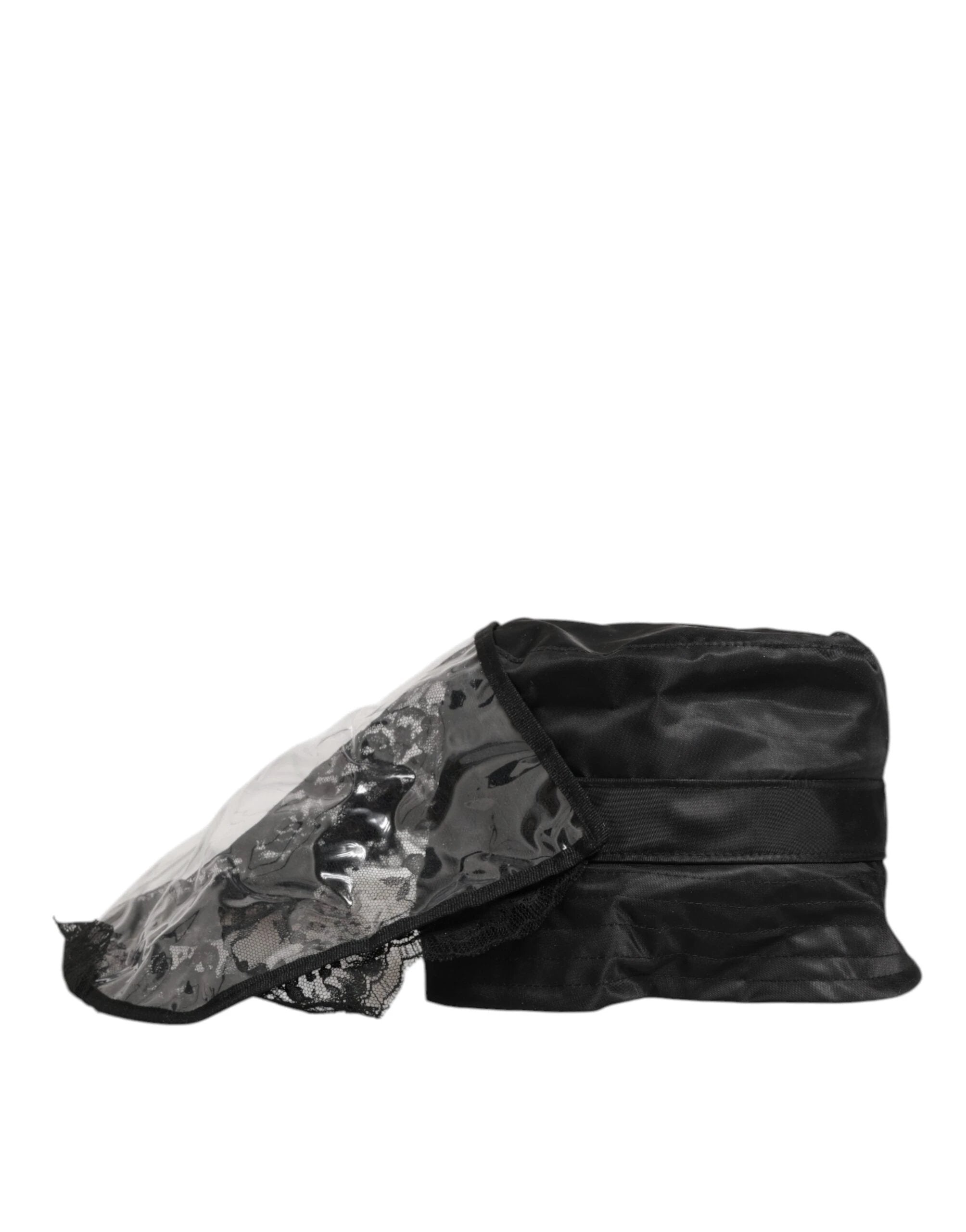 Dolce & Gabbana Black PVC Wide Brim Men Bucket Capello Hat by Dolce & Gabbana
