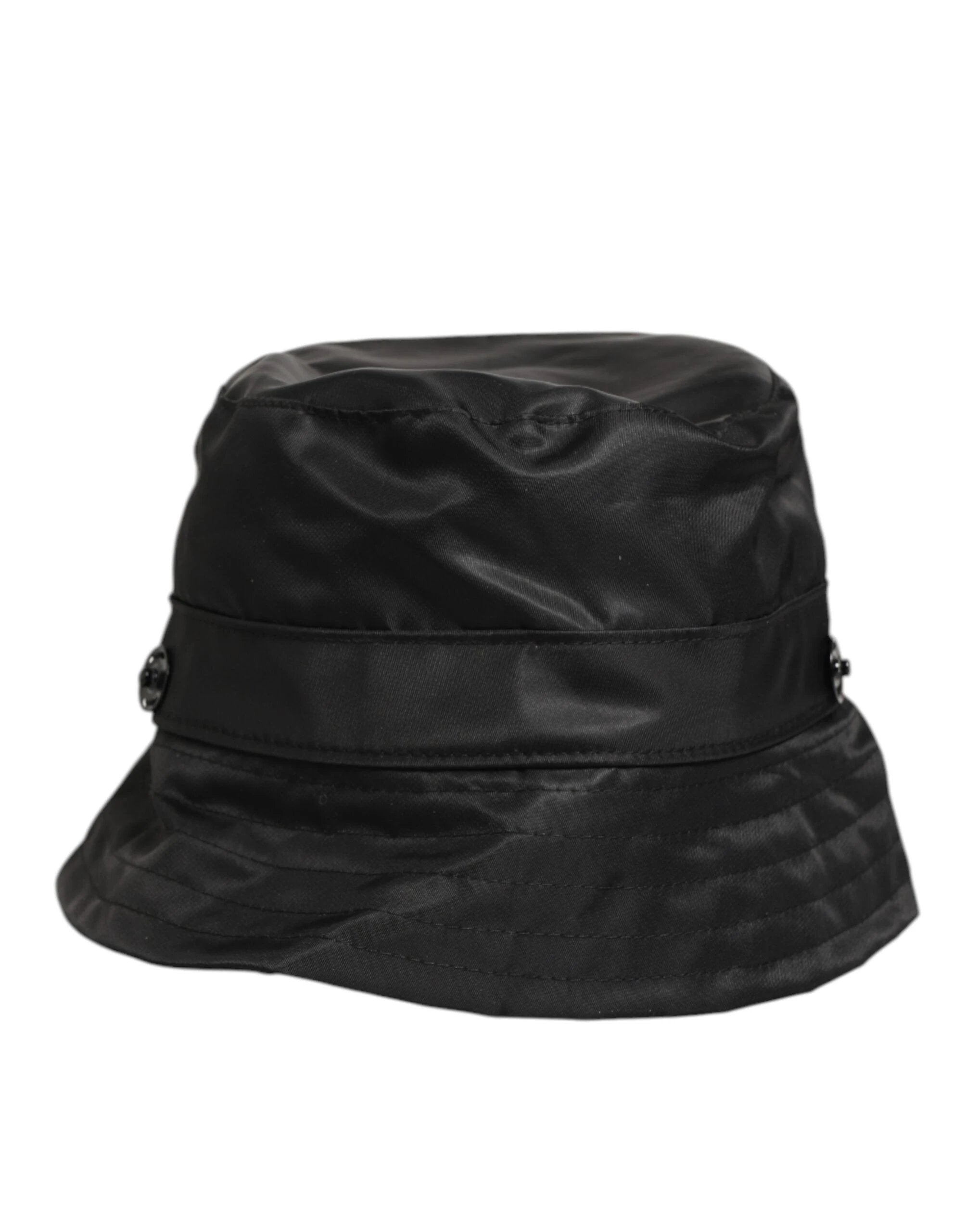 Dolce & Gabbana Black PVC Wide Brim Men Bucket Capello Hat by Dolce & Gabbana