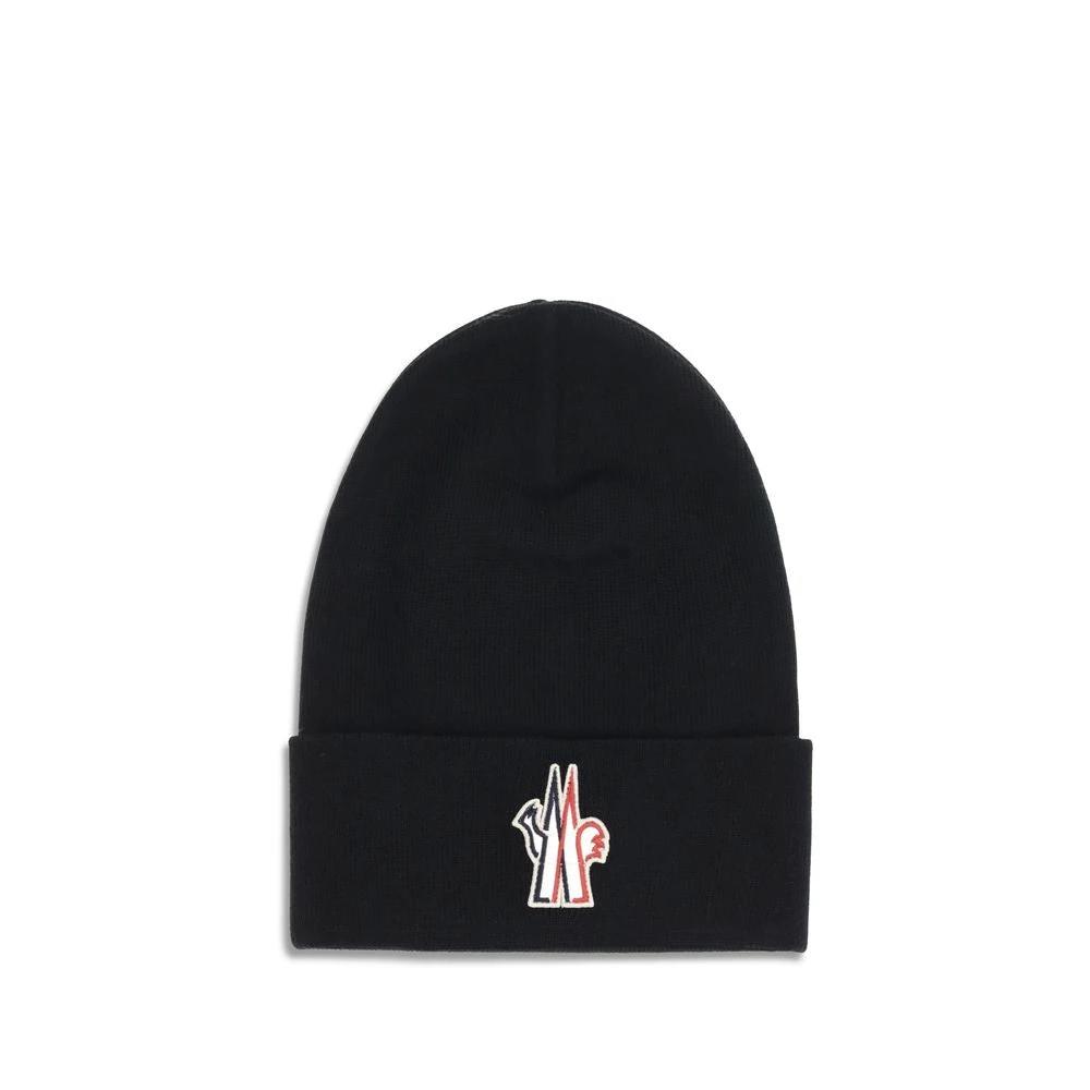 Moncler Grenoble Black Fleece Wool Beanie by Moncler Grenoble