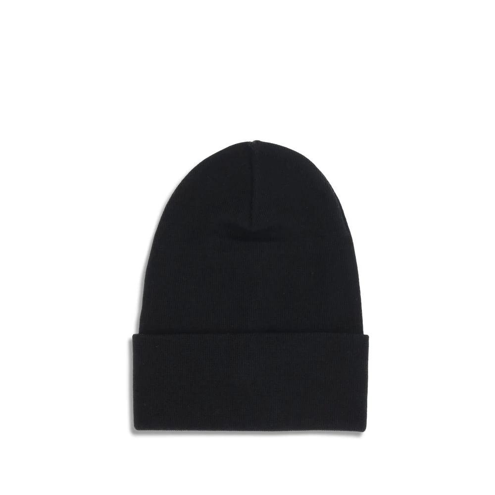 Moncler Grenoble Black Fleece Wool Beanie by Moncler Grenoble