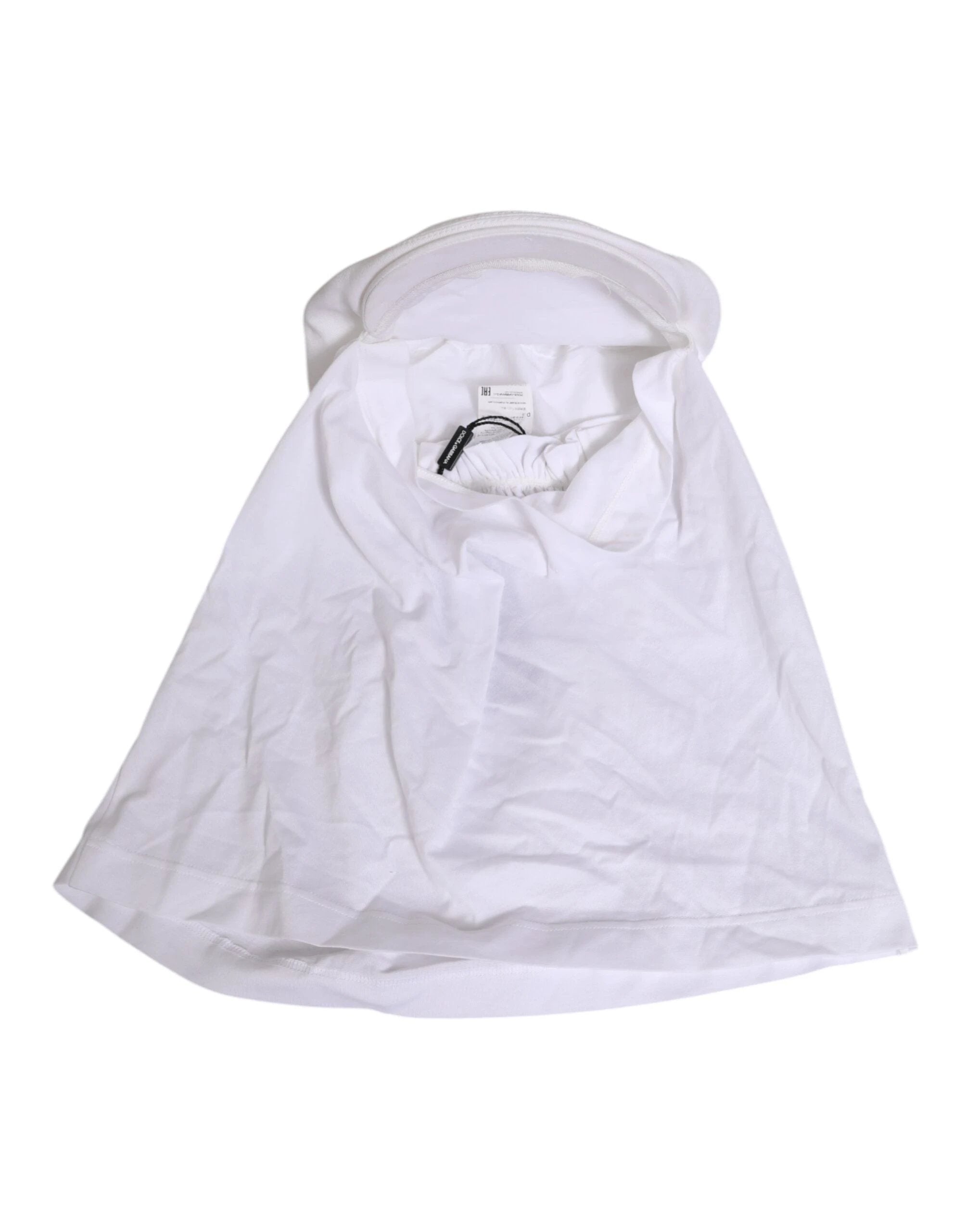 Dolce & Gabbana White Cotton DG Logo Plaque Baseball Balaclava Hat by Dolce & Gabbana