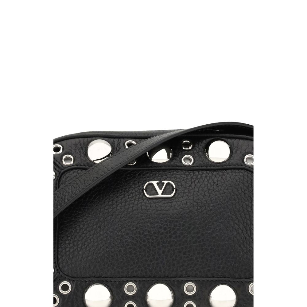 Valentino Garavani Black Leather Shoulder Bag