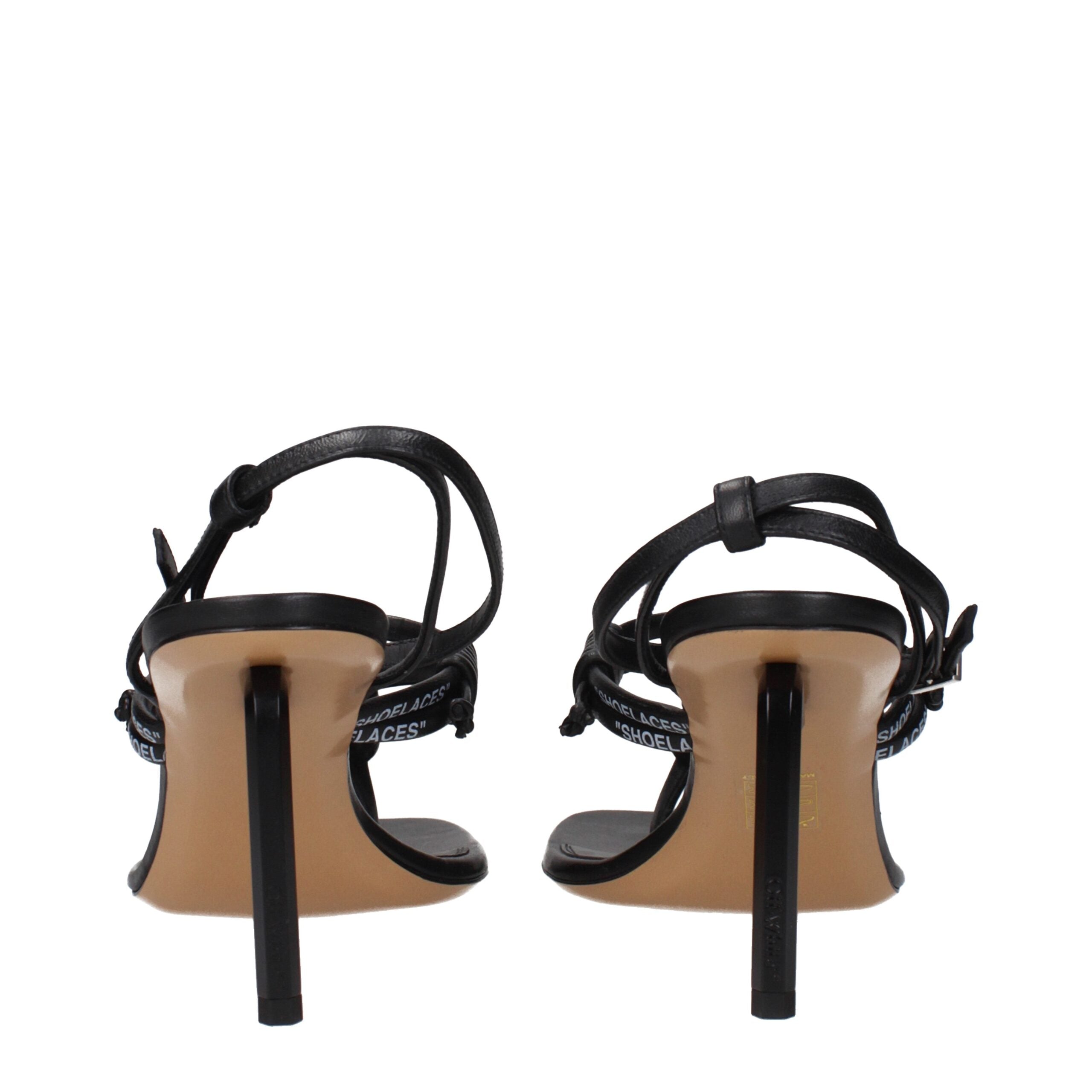 Sandales tongs en cuir noir Off-White