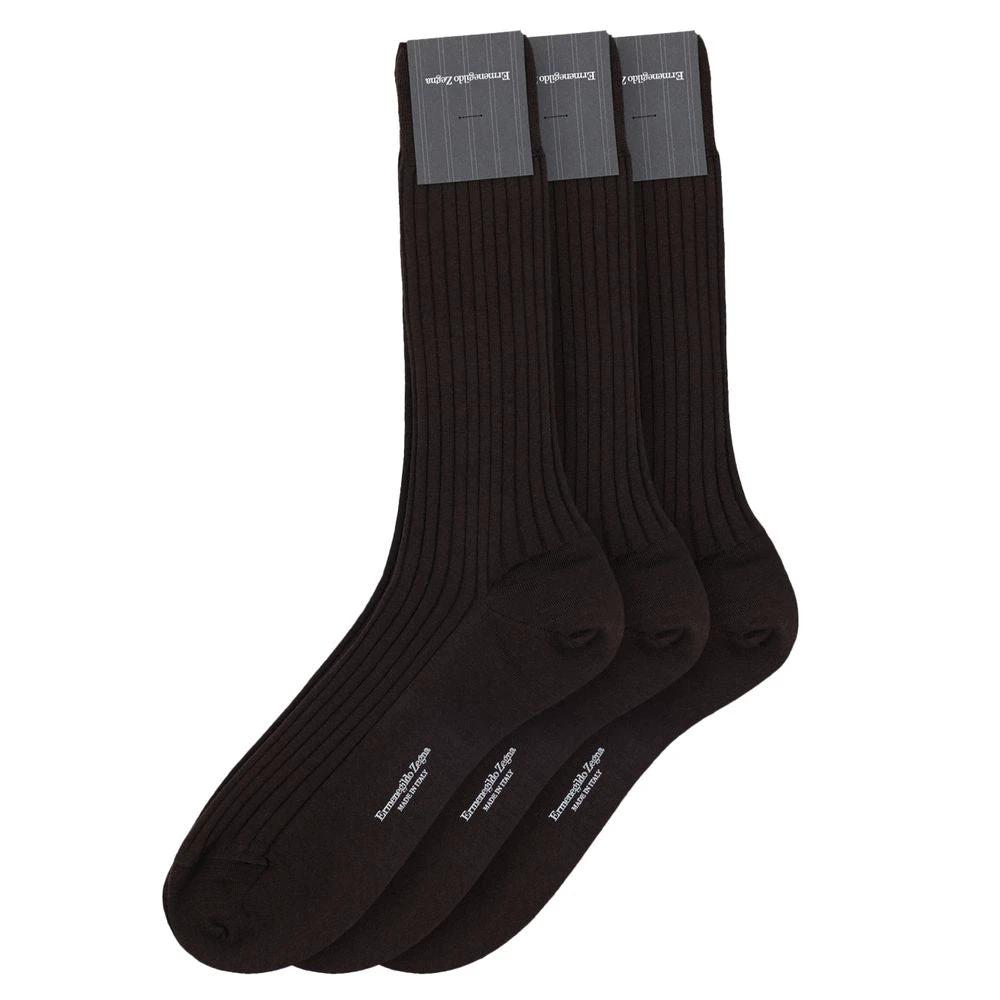 ZEGNA Brown Wool Socks by ZEGNA