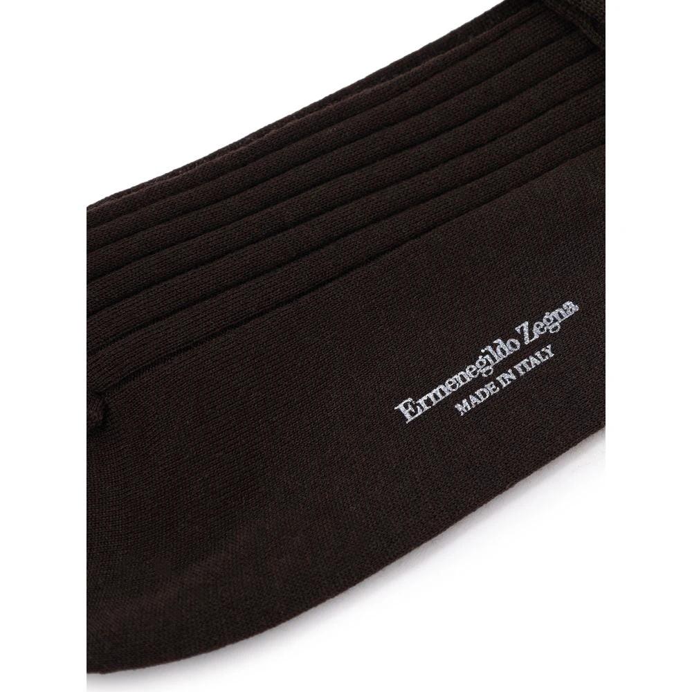 ZEGNA Brown Wool Socks by ZEGNA