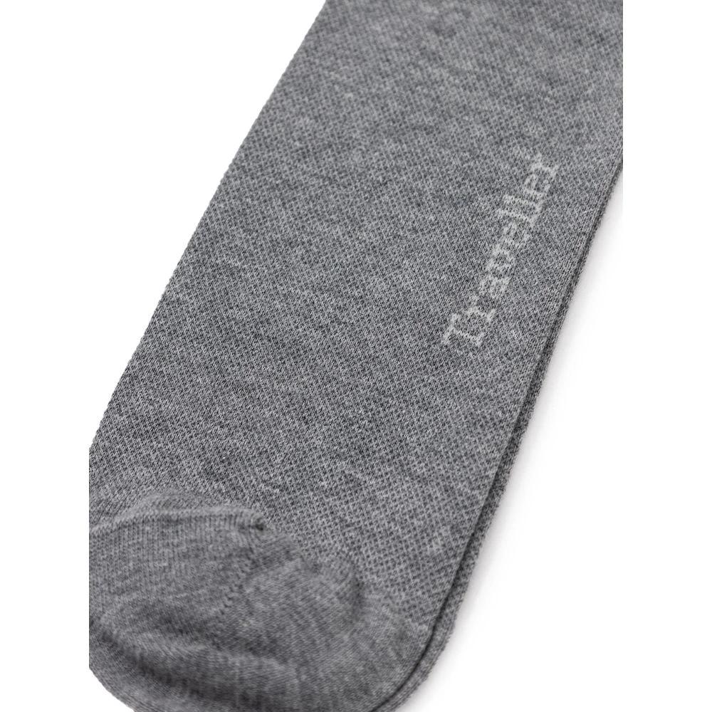 ZEGNA Gray Cotton Socks by ZEGNA
