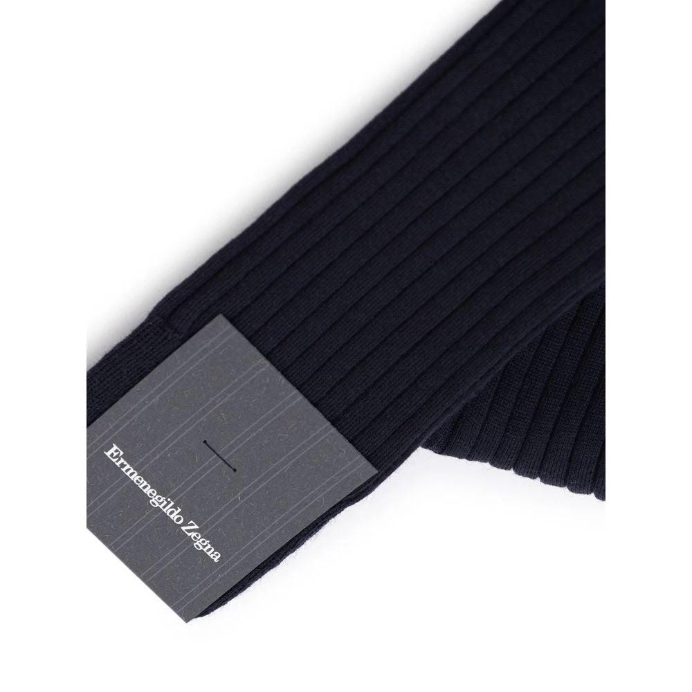 ZEGNA Navy Blue Wool Socks by ZEGNA