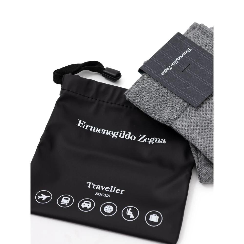 ZEGNA Gray Cotton Socks by ZEGNA