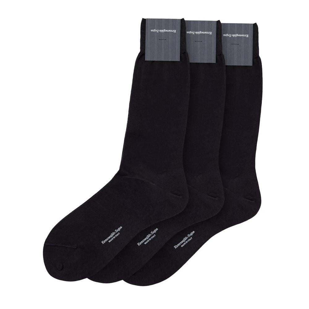 ZEGNA Gray Cotton Socks by ZEGNA