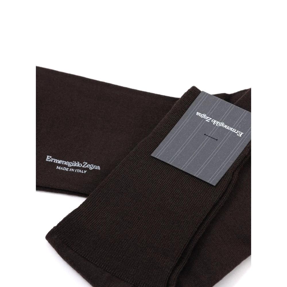 ZEGNA Brown Wool Socks by ZEGNA