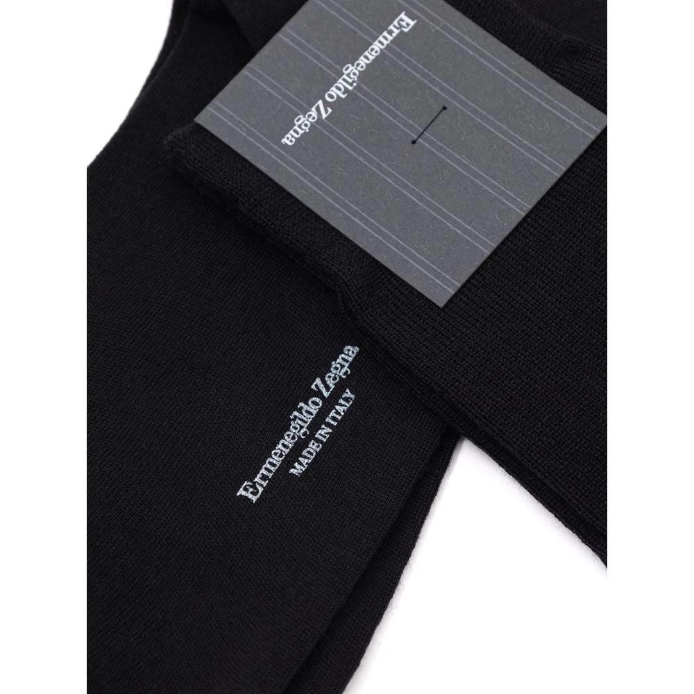 ZEGNA Black Wool Socks by ZEGNA