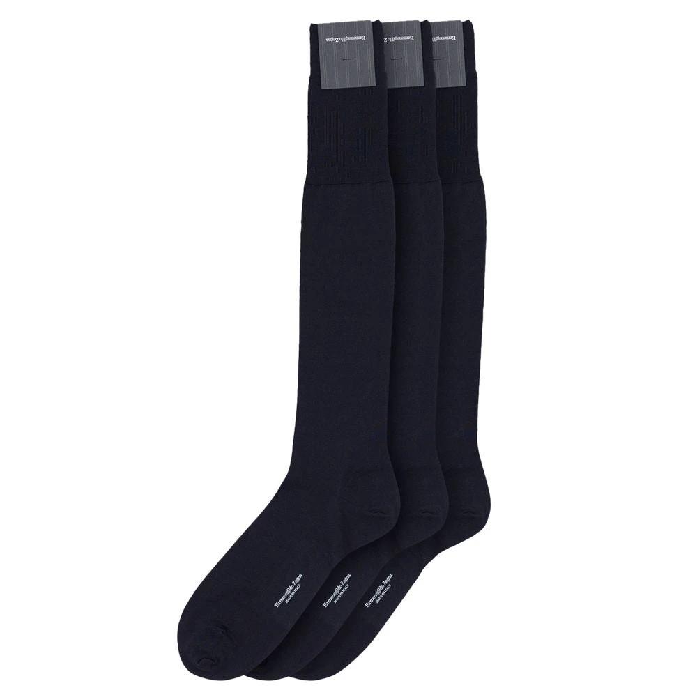 ZEGNA Navy Blue Wool Socks by ZEGNA
