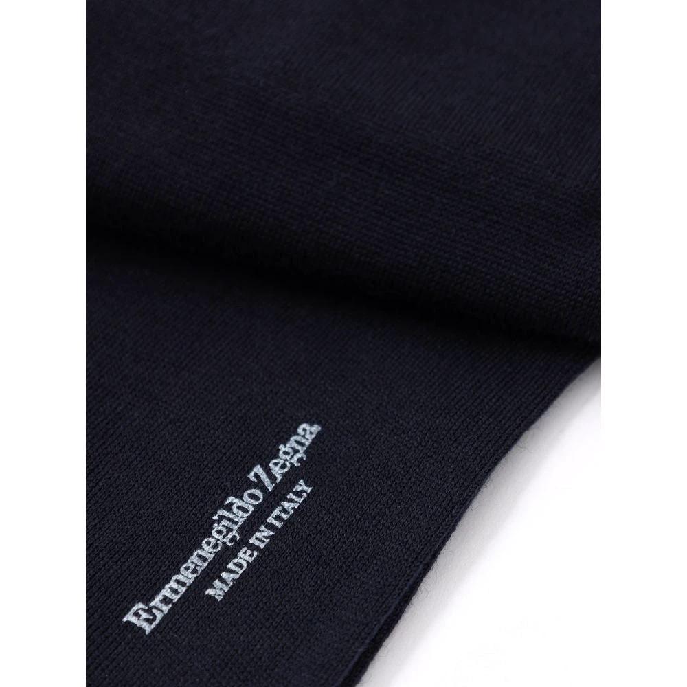 ZEGNA Navy Blue Wool Socks by ZEGNA