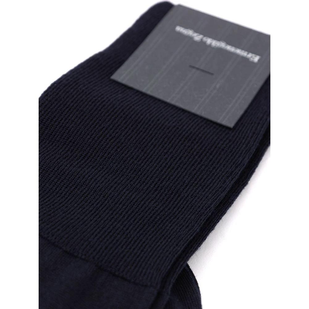 ZEGNA Navy Blue Wool Socks by ZEGNA