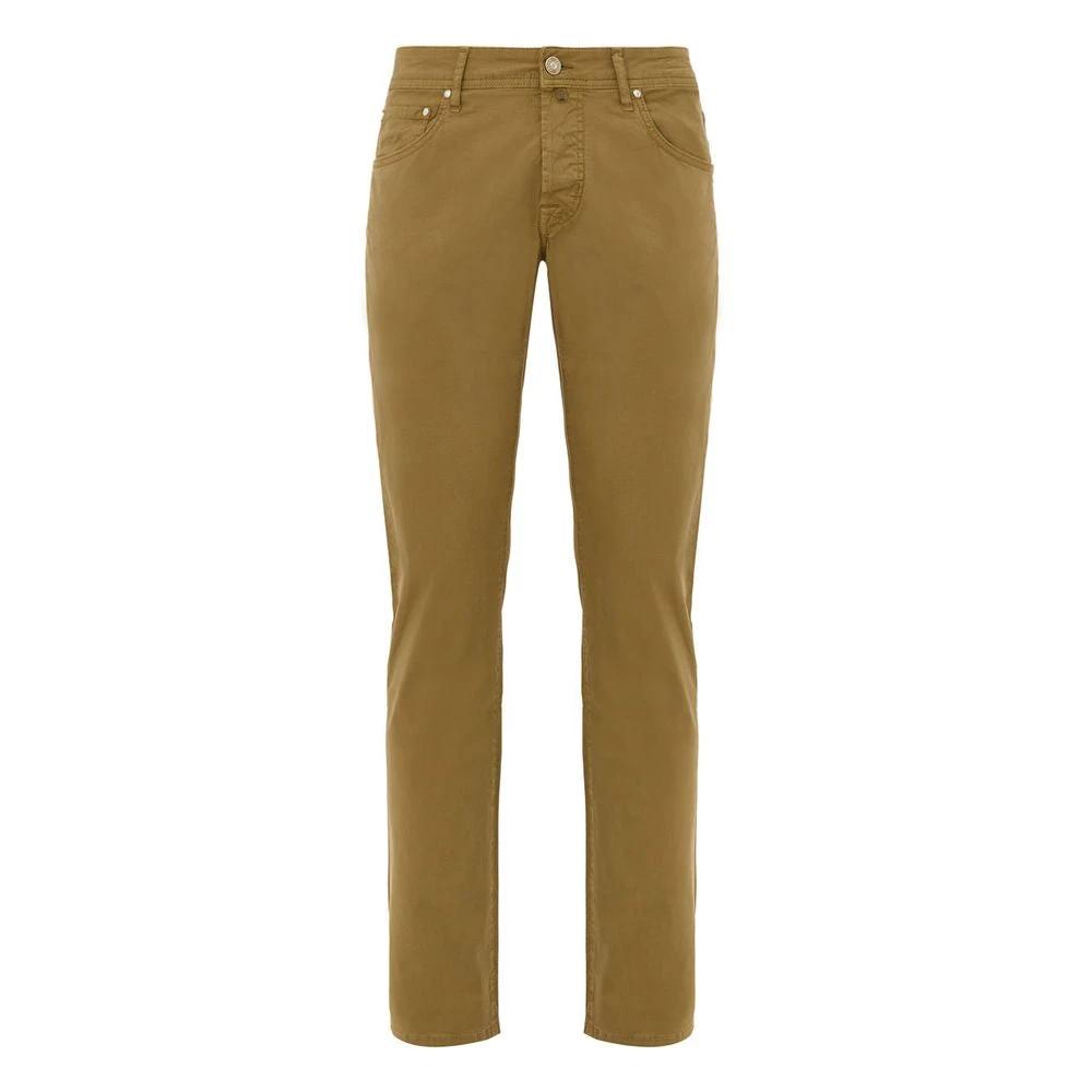 Jacob Cohen Yellow Cotton Skinny Pants by Jacob Cohen