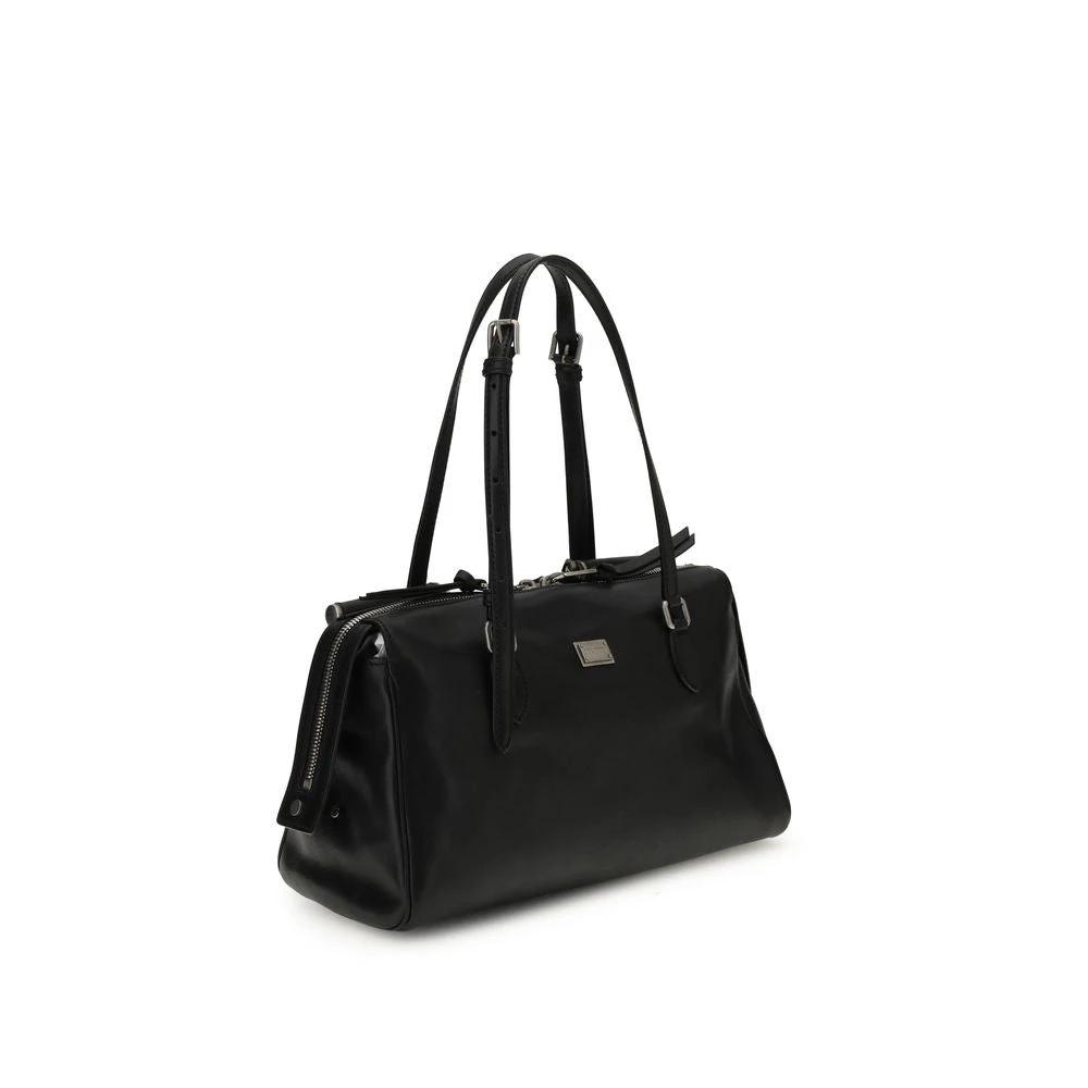 Sac bandoulière Bos Taurus en cuir de veau noir Dolce &amp; Gabbana