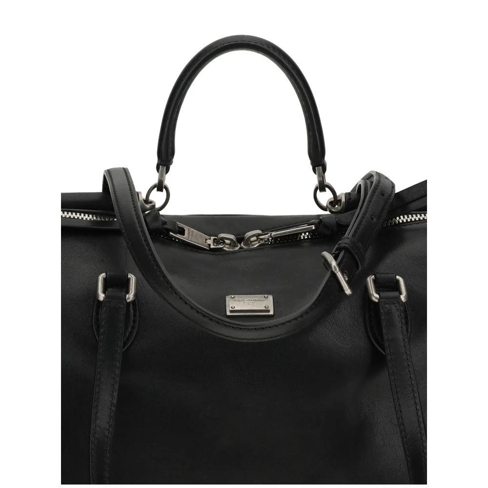 Sac bandoulière Bos Taurus en cuir de veau noir Dolce &amp; Gabbana