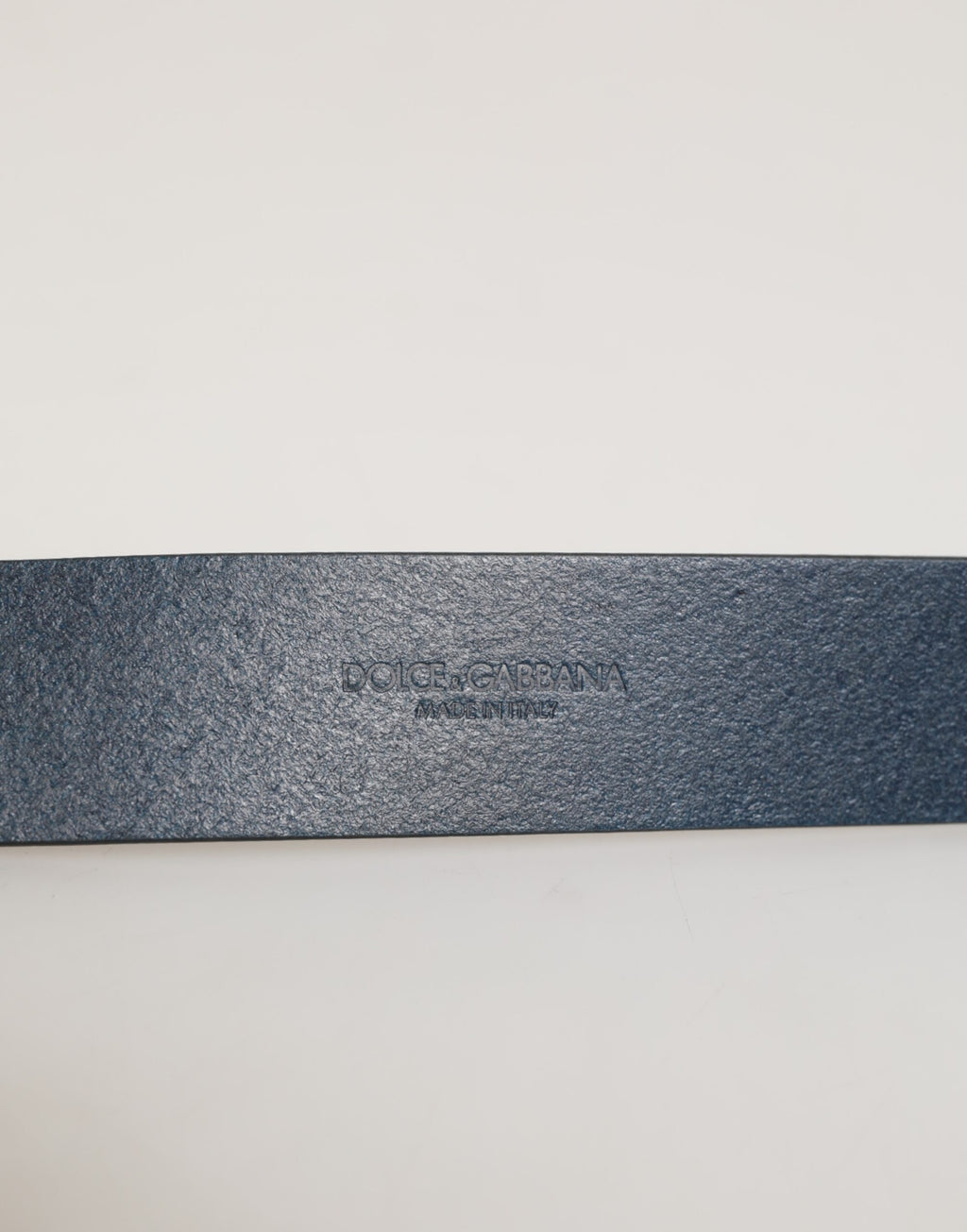 Ceinture Dolce &amp; Gabbana en cuir bleu avec boucle logo classique en métal