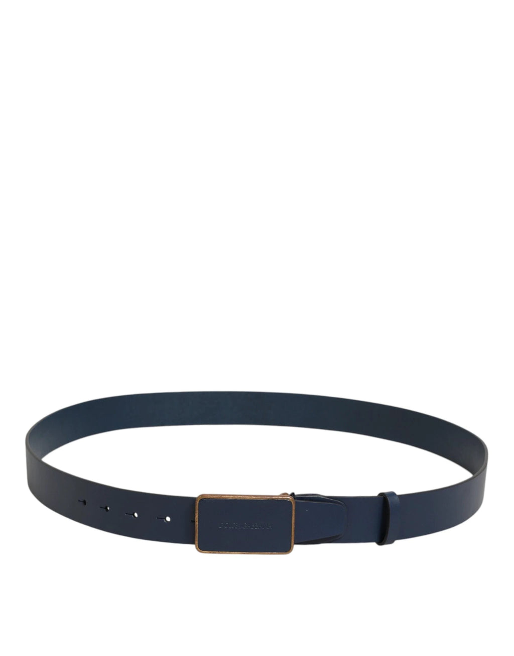 Ceinture Dolce &amp; Gabbana en cuir bleu avec boucle logo classique en métal