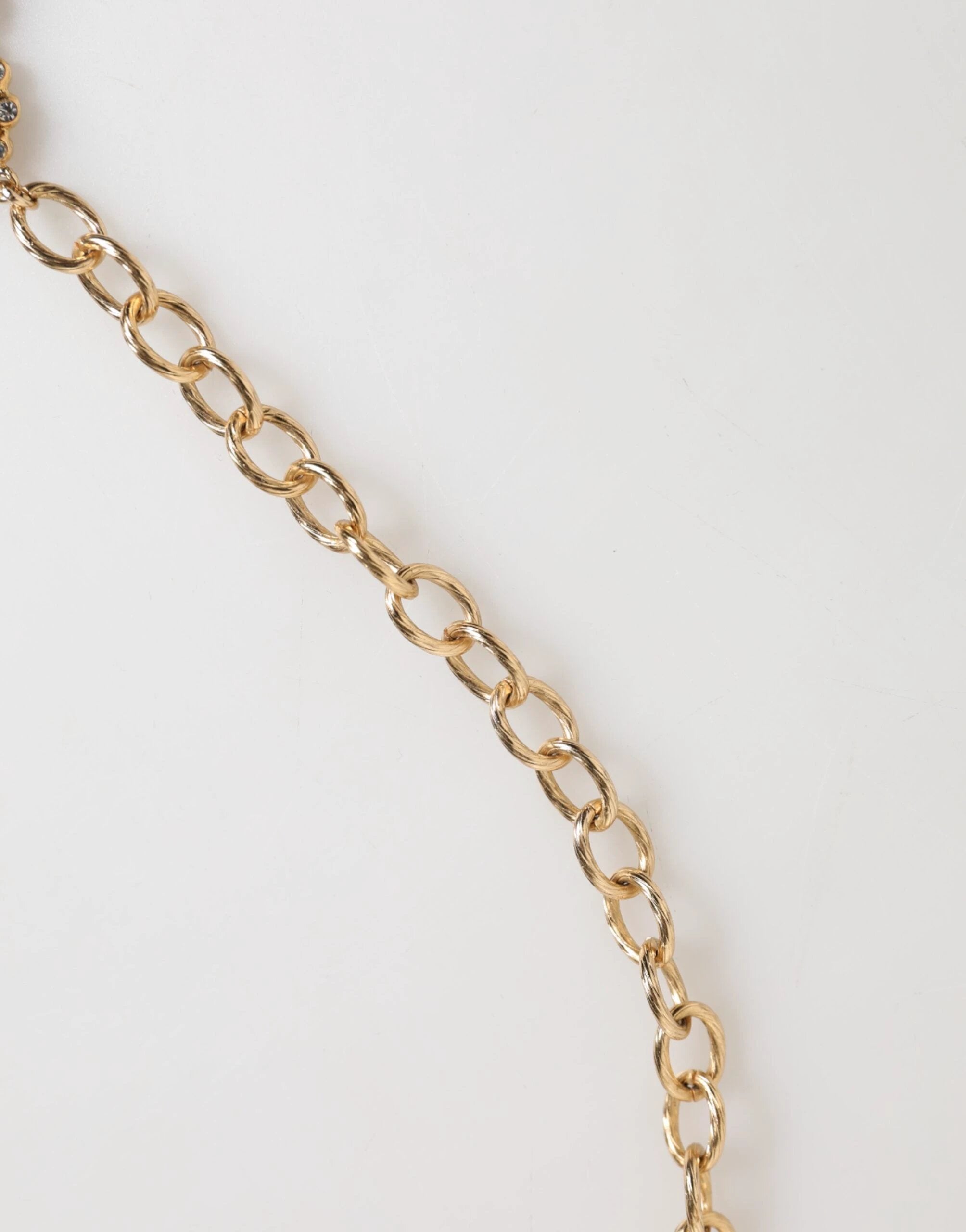 Dolce & Gabbana Gold Crystal Clock Pendant Statement Jewelry Necklace by Dolce & Gabbana