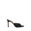 Amina Muaddi Black Fabric Stiletto Heel Sandals by Amina Muaddi