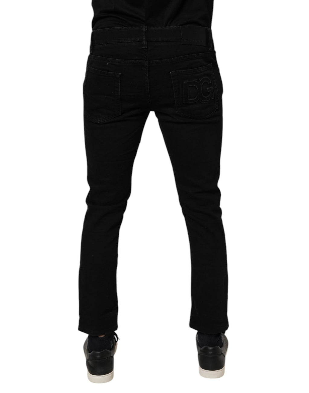 Dolce & Gabbana Black Cotton Stretch Skinny Men Denim Jeans by Dolce & Gabbana
