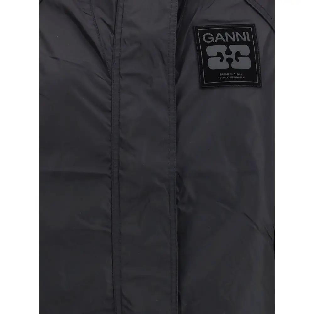 Ganni Black Nylon Shell Jacket
