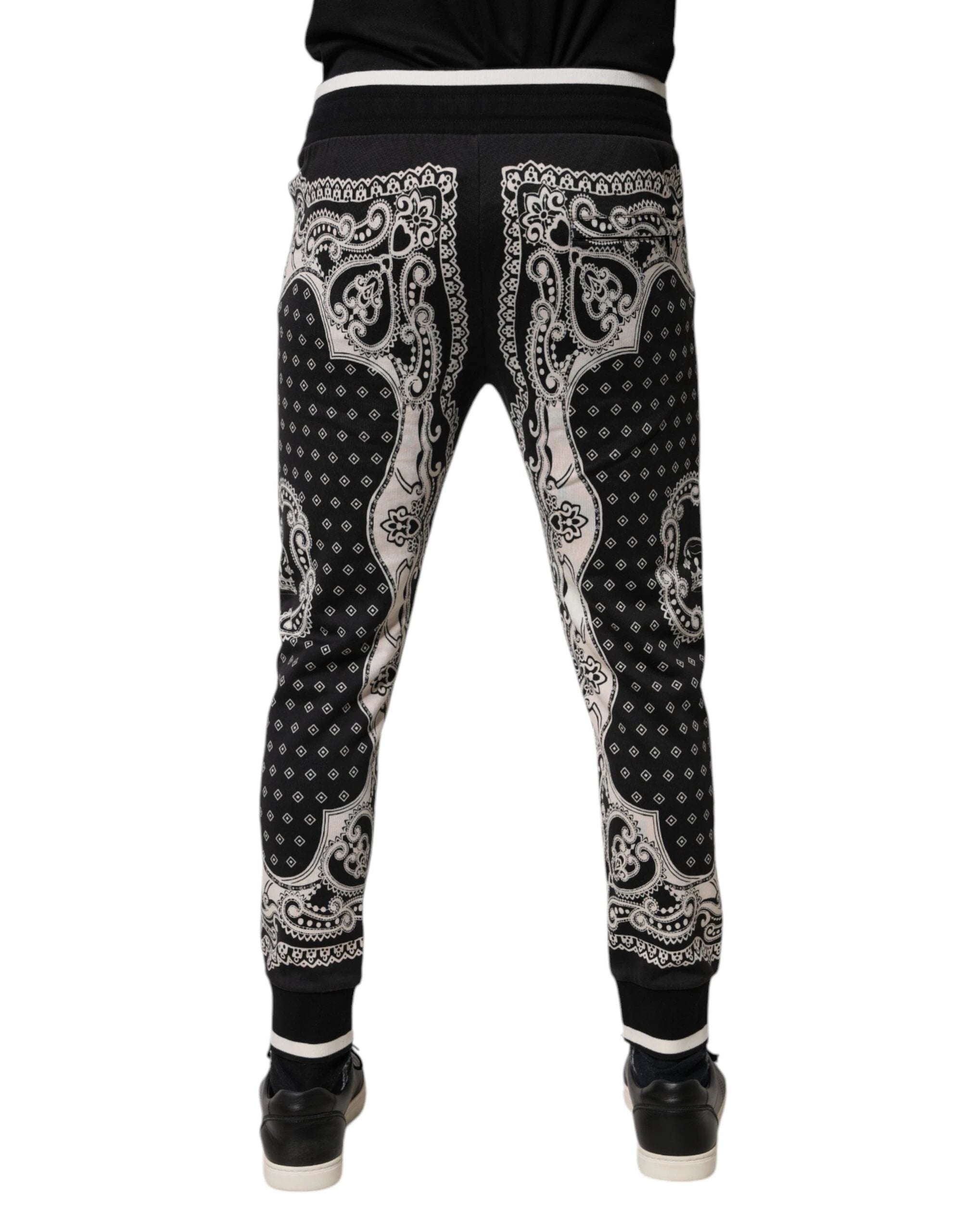 Dolce & Gabbana Black Cotton Bandana Jogger Sweatpants Pants by Dolce & Gabbana