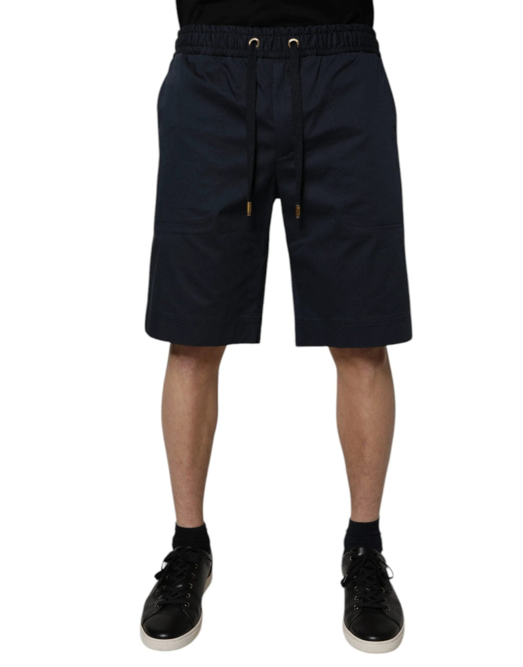 Dolce & Gabbana Navy Blue Cotton Stretch Men Bermuda Shorts by Dolce & Gabbana