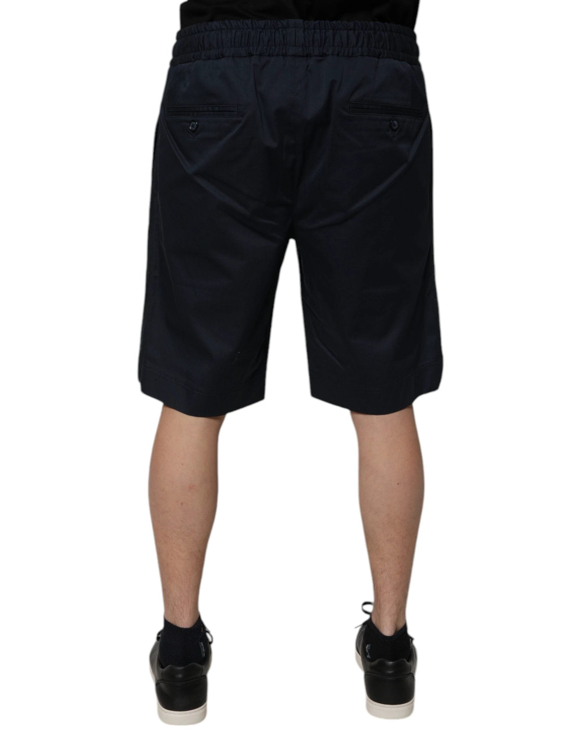 Dolce & Gabbana Navy Blue Cotton Stretch Men Bermuda Shorts by Dolce & Gabbana