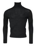 Dolce & Gabbana Black Wool Turtle Neck Men Pullover Sweater by Dolce & Gabbana