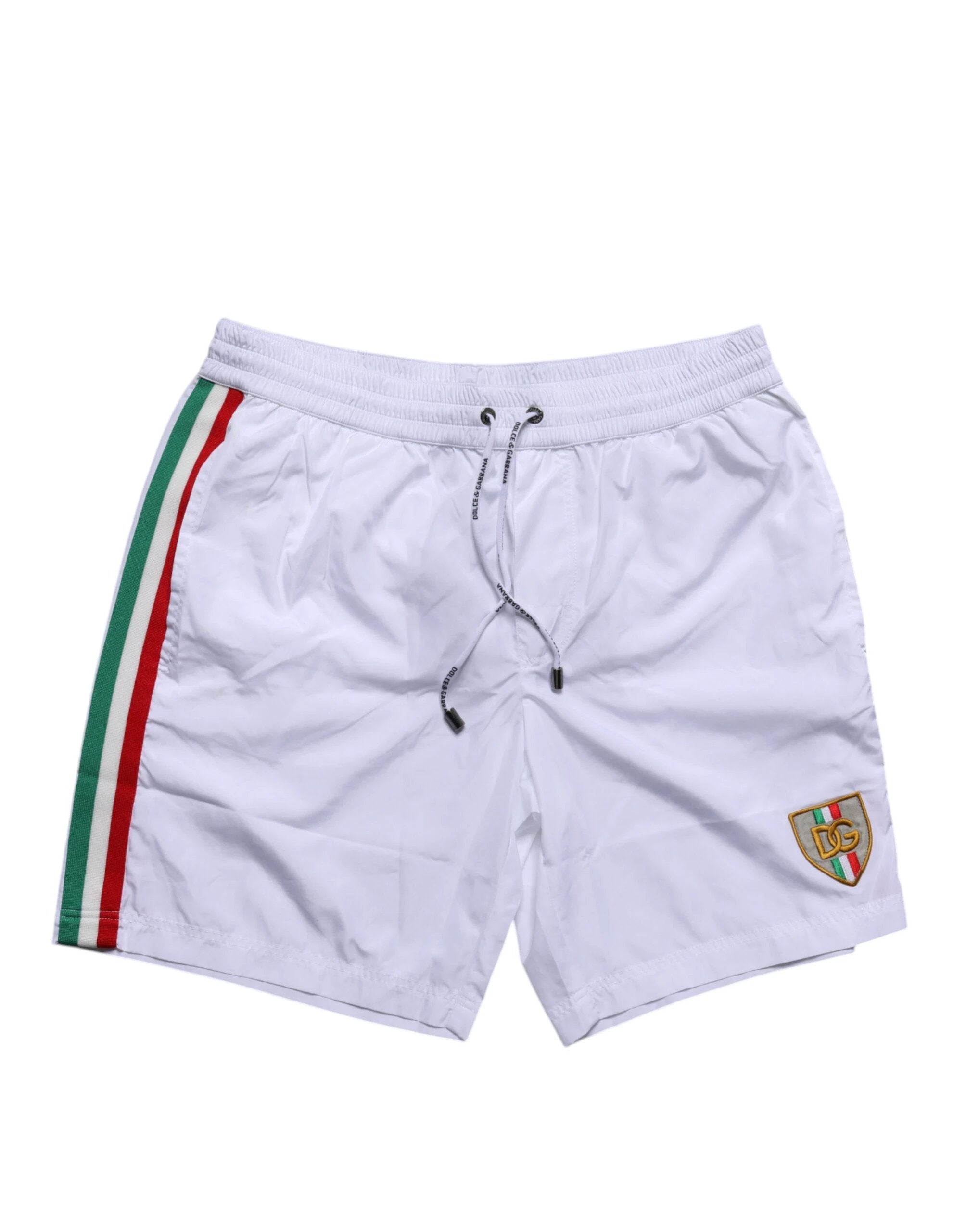 Dolce & Gabbana White Logo Polyester Men Beachwear Swimwear by Dolce & Gabbana