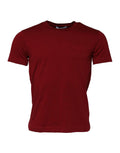 Dolce & Gabbana Maroon Cotton Crew Neck Short Sleeves T-Shirt by Dolce & Gabbana
