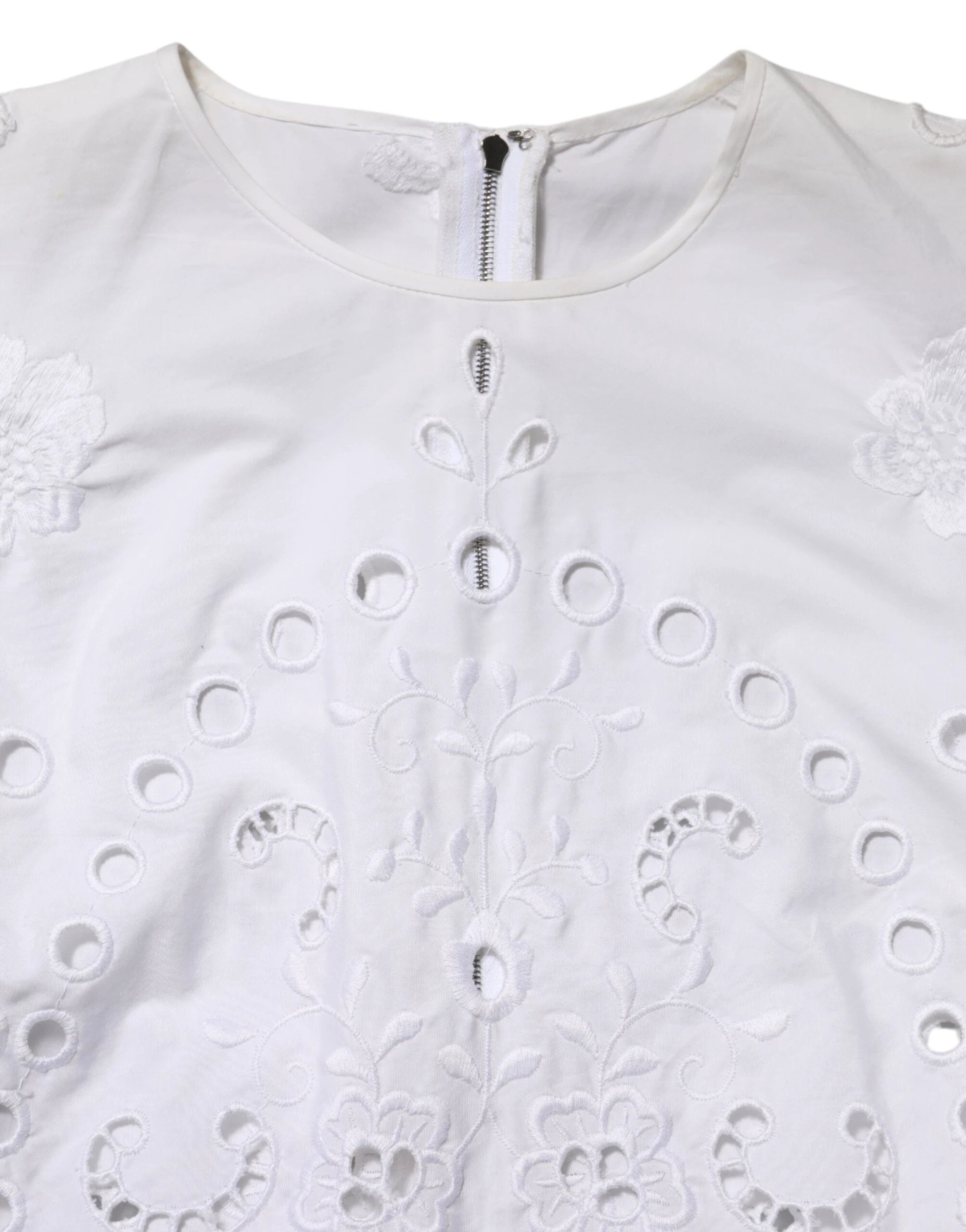 Dolce & Gabbana White Cut Out A-line Sheath Mini Dress by Dolce & Gabbana