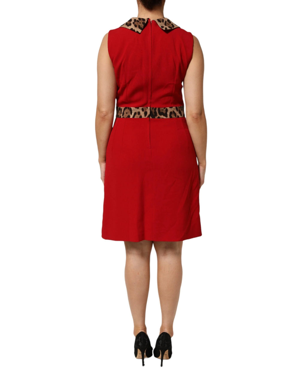 Dolce & Gabbana Red Leopard Viscose Sheath A-line Dress by Dolce & Gabbana