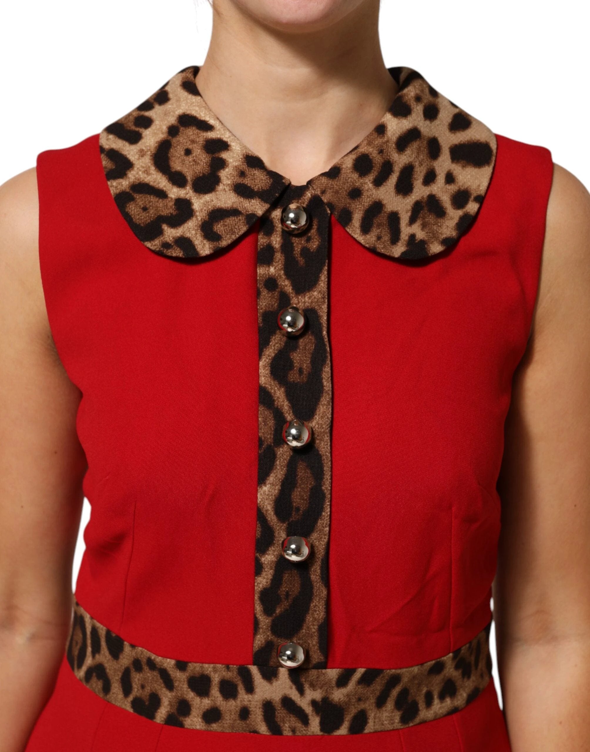 Dolce & Gabbana Red Leopard Viscose Sheath A-line Dress by Dolce & Gabbana