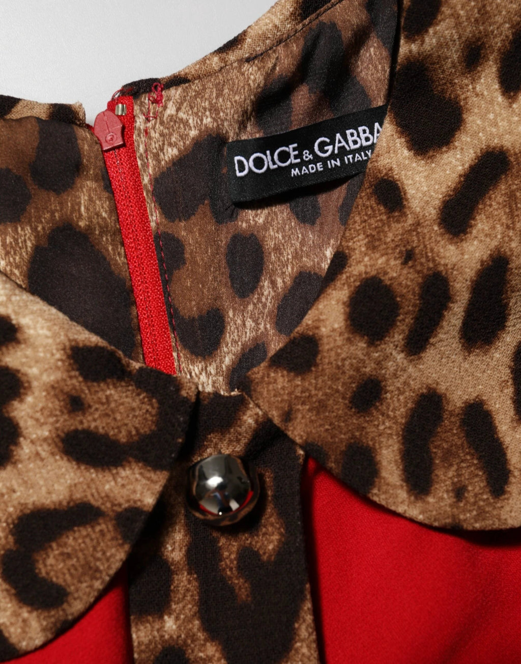 Dolce & Gabbana Red Leopard Viscose Sheath A-line Dress by Dolce & Gabbana
