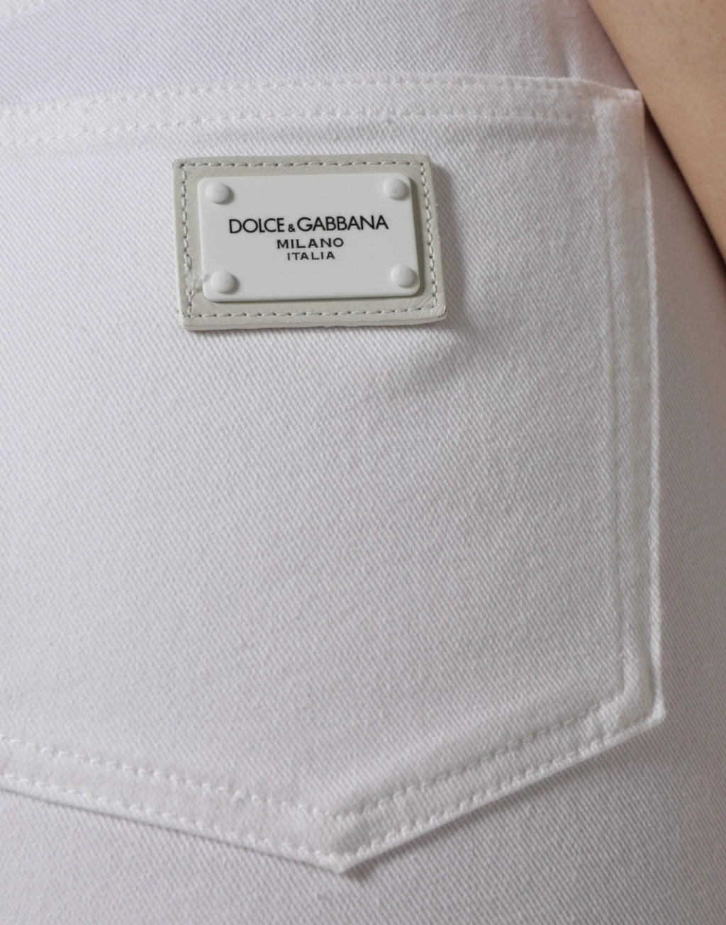 Dolce & Gabbana White AUDREY Cotton Logo Skinny Denim Jeans by Dolce & Gabbana