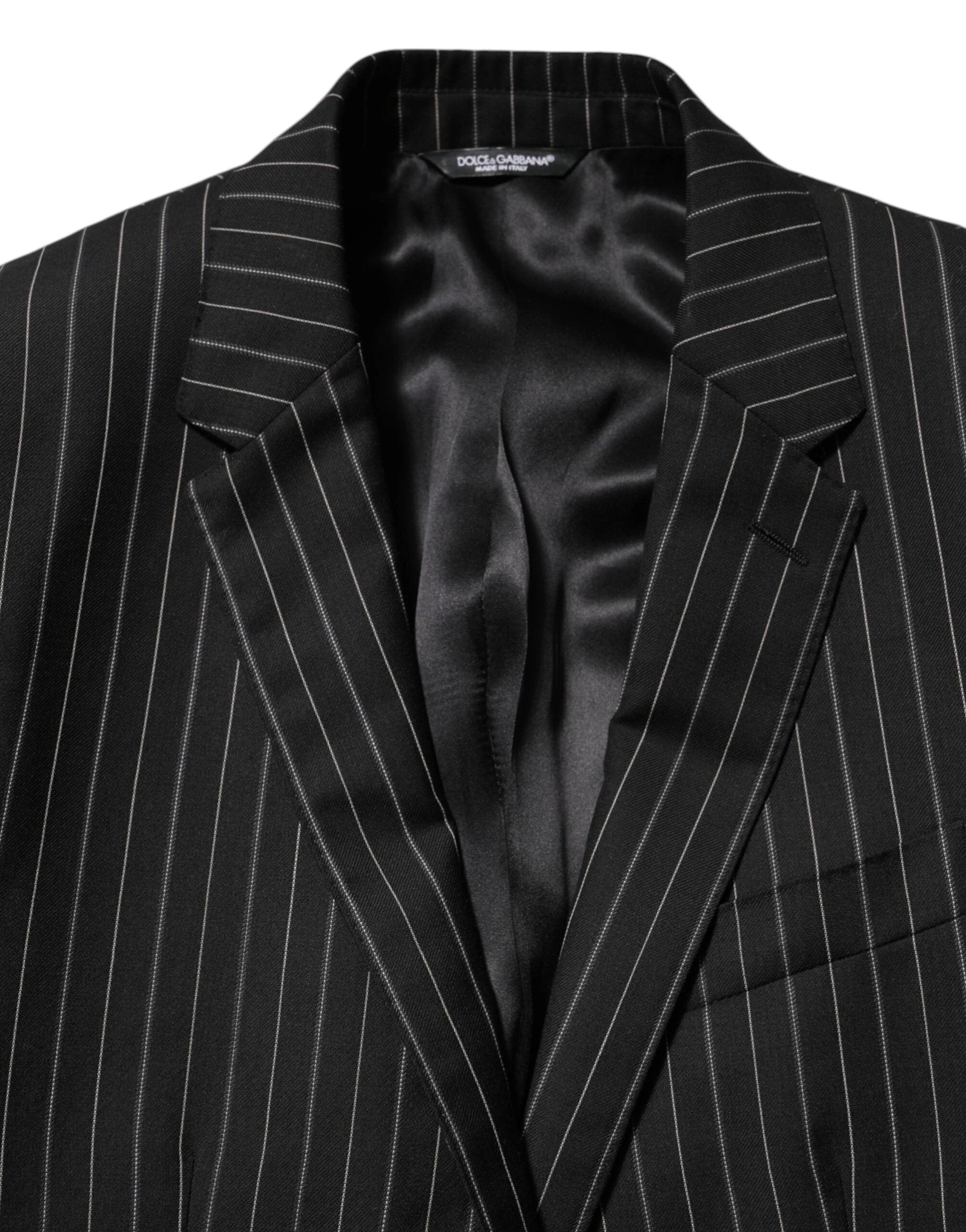 Dolce & Gabbana Black Stripes MARTINI 1 Button Suit Blazer by Dolce & Gabbana