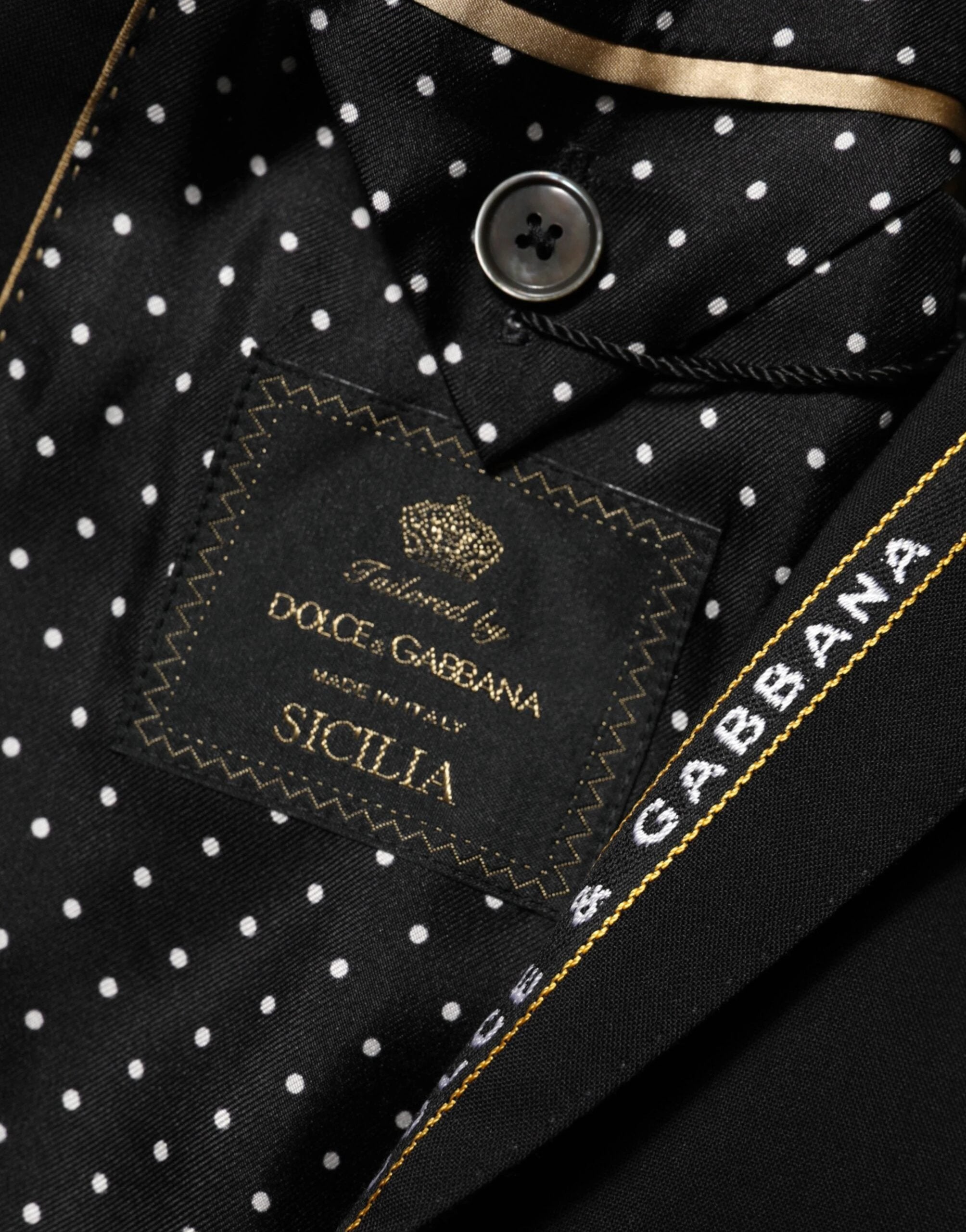 Dolce & Gabbana Black SICILIA Double Breasted Jacket Blazer by Dolce & Gabbana