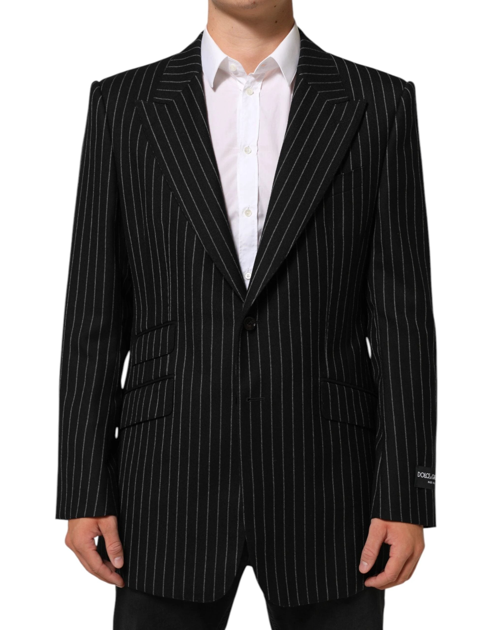 Dolce & Gabbana Black Stripes 2 Buttons Suit Jacket Blazer by Dolce & Gabbana