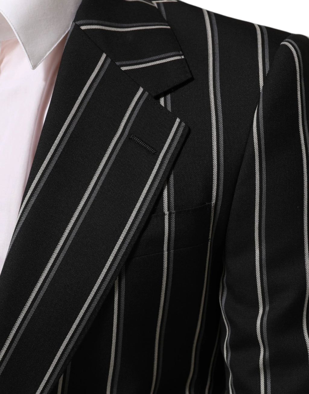 Dolce & Gabbana Black Stripes SICILIA 1 Button Suit Blazer by Dolce & Gabbana