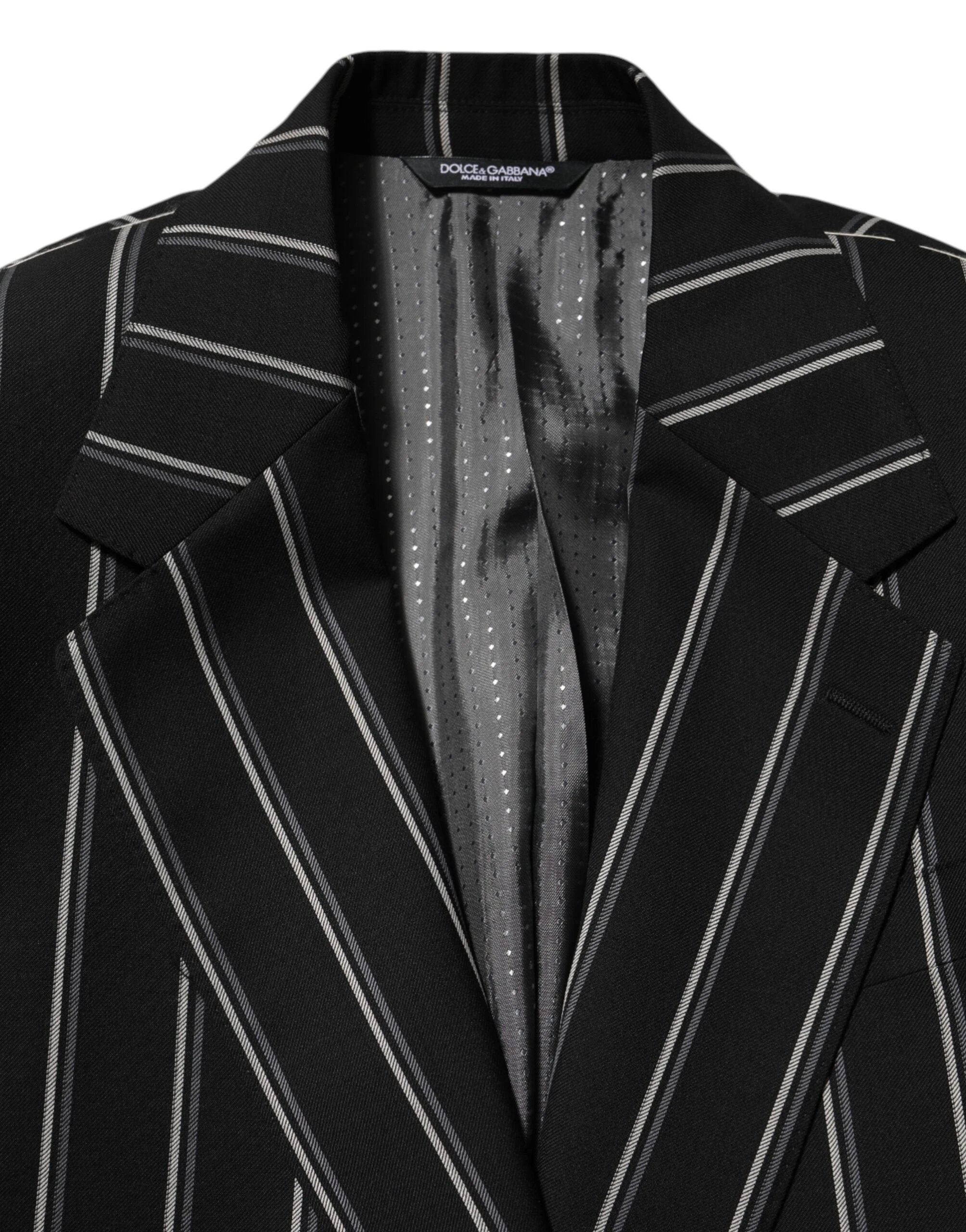 Dolce & Gabbana Black Stripes SICILIA 1 Button Suit Blazer by Dolce & Gabbana
