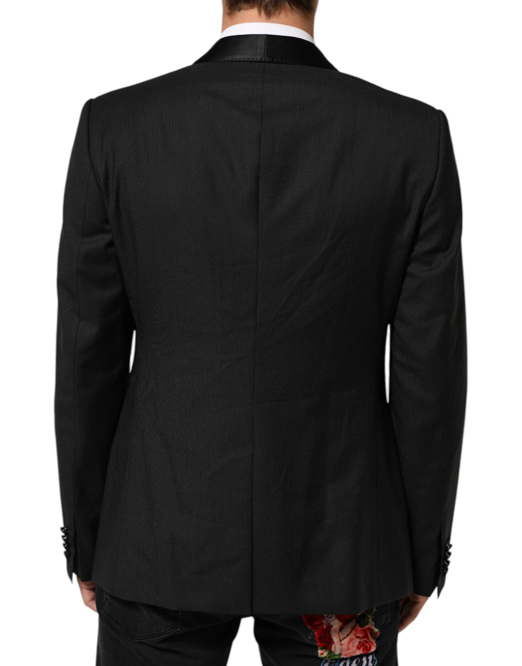 Dolce & Gabbana Black Wool GOLD 1 Button Suit Coat Blazer by Dolce & Gabbana