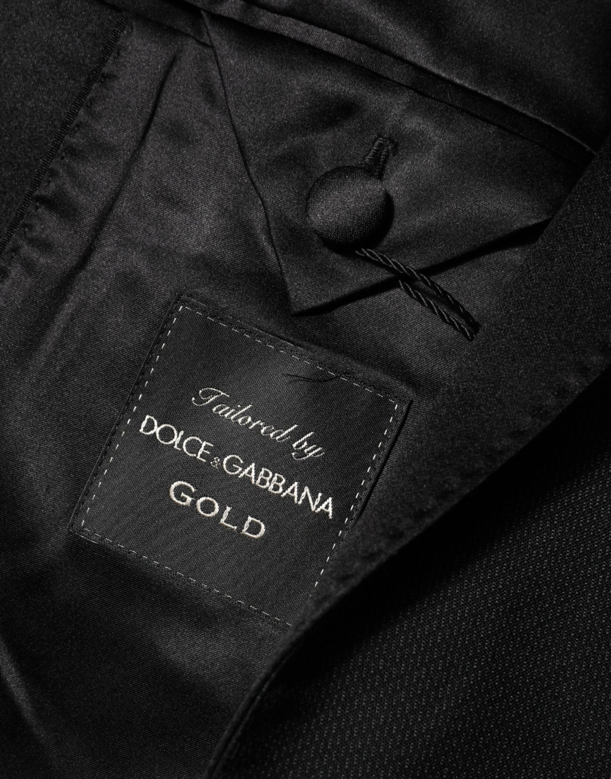 Dolce & Gabbana Black Wool GOLD 1 Button Suit Coat Blazer by Dolce & Gabbana