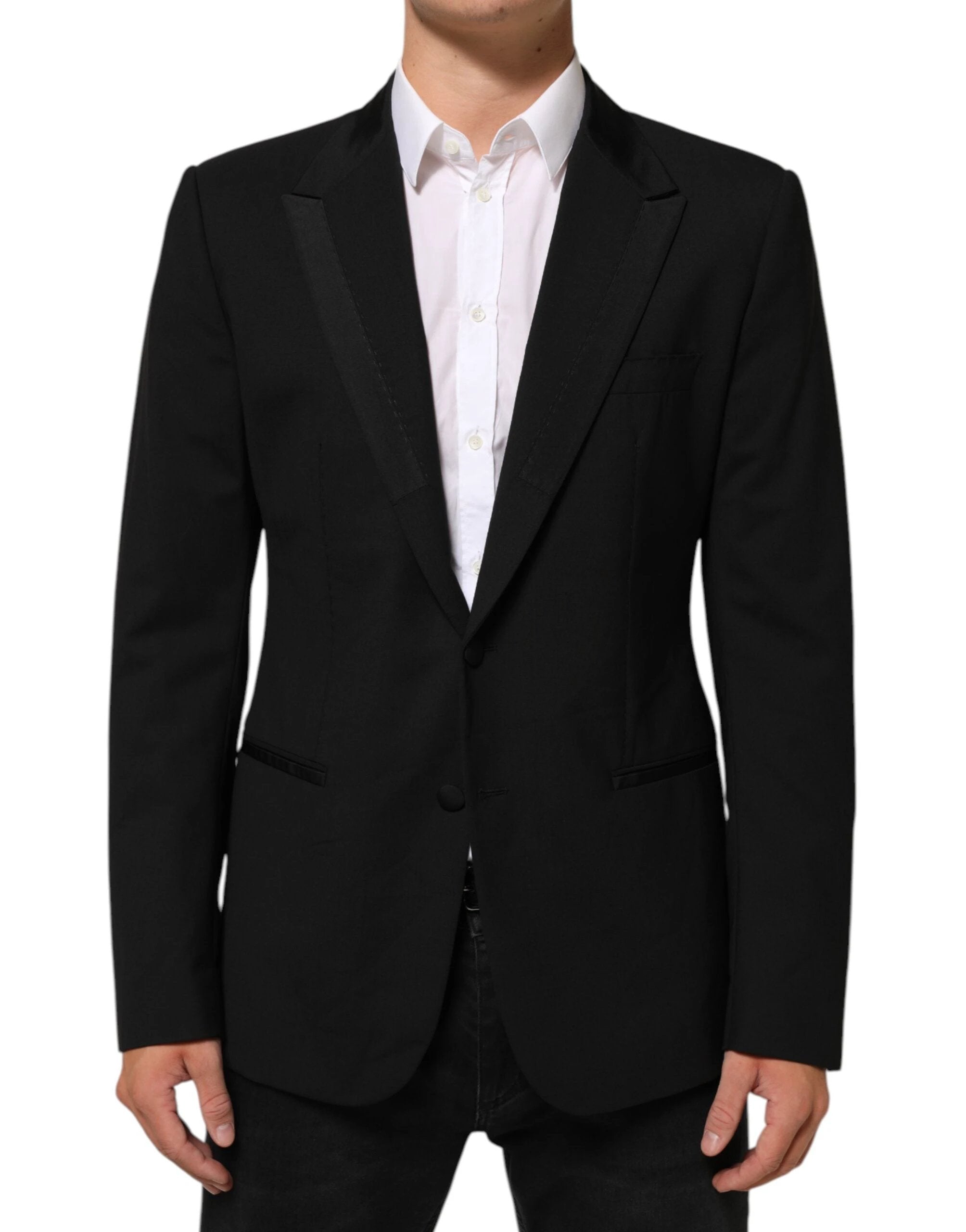 Dolce & Gabbana Black Wool 2 Buttons Suit Men Jacket Blazer by Dolce & Gabbana