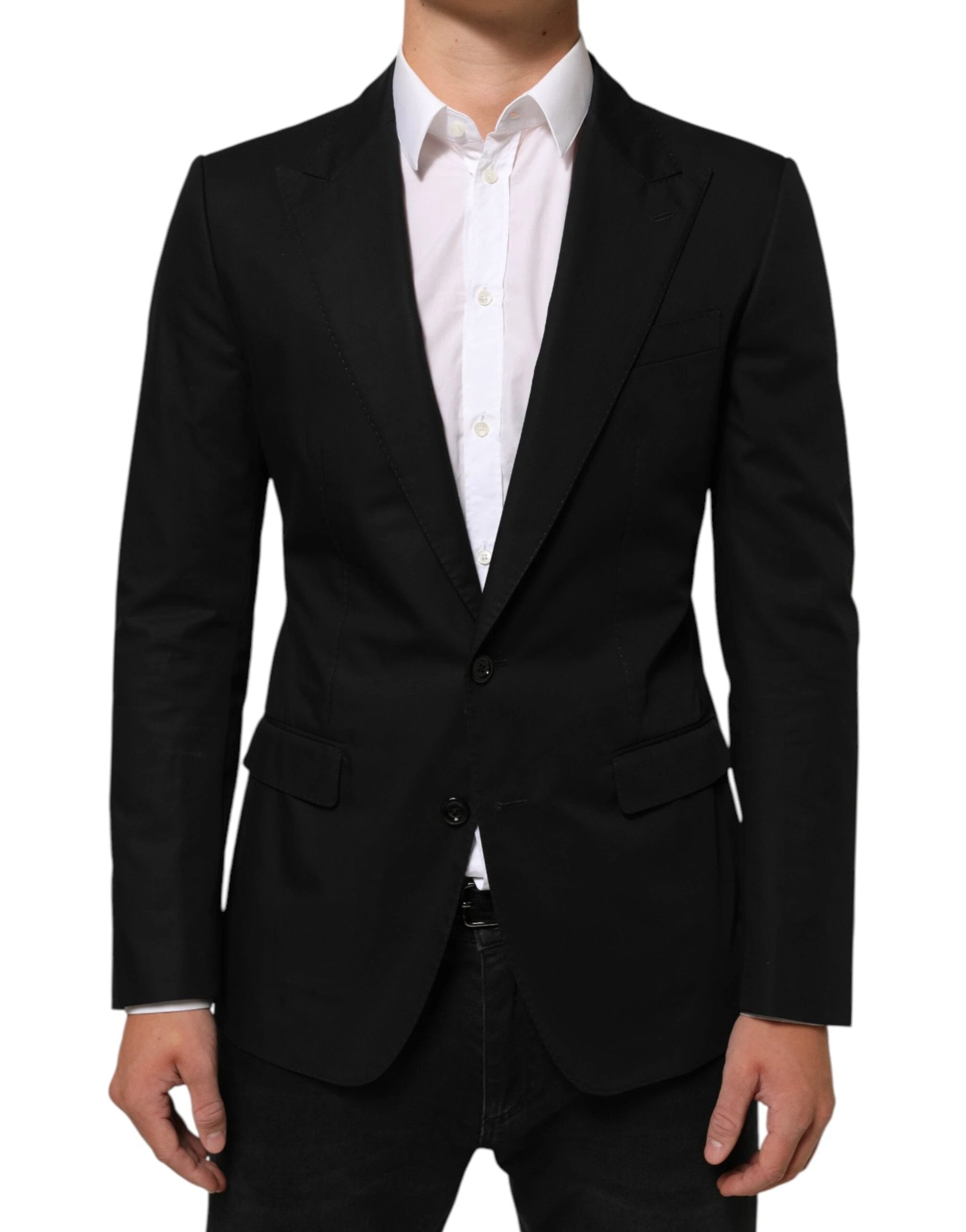 Dolce & Gabbana Black Wool 2 Buttons Suit Men Jacket Blazer by Dolce & Gabbana