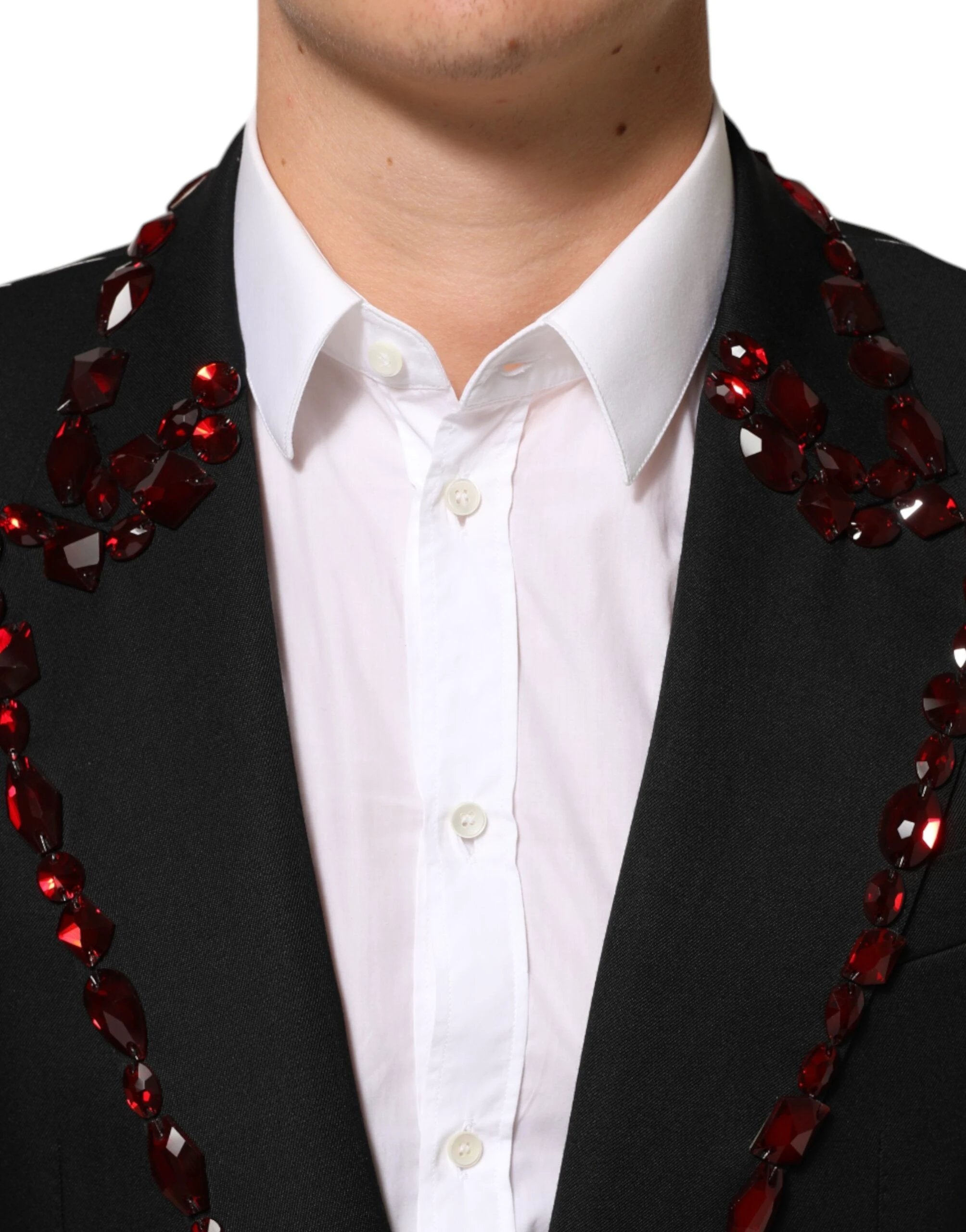 Dolce & Gabbana Black SICILIA Crystal Embellished Men Blazer by Dolce & Gabbana