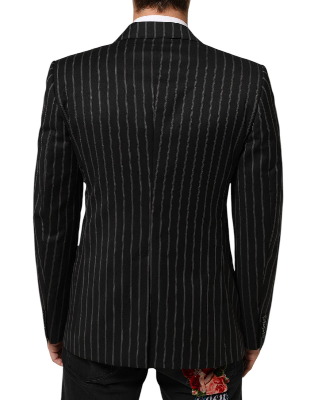 Dolce & Gabbana Black Stripes SICILIA 1 Button Suit Blazer by Dolce & Gabbana